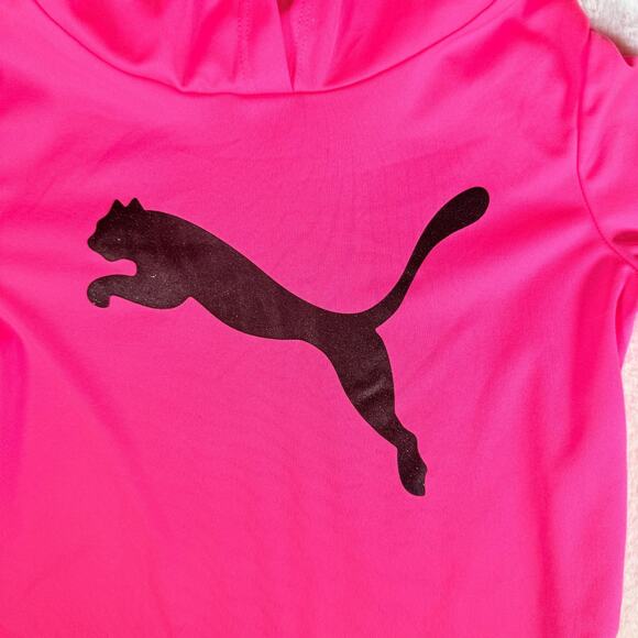 Puma girl's Long Sleeve Hooded Shirt Sparkle Logo XS (5-6) - Picture 2 of 5